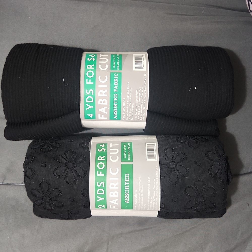 6 total yards of black fabric